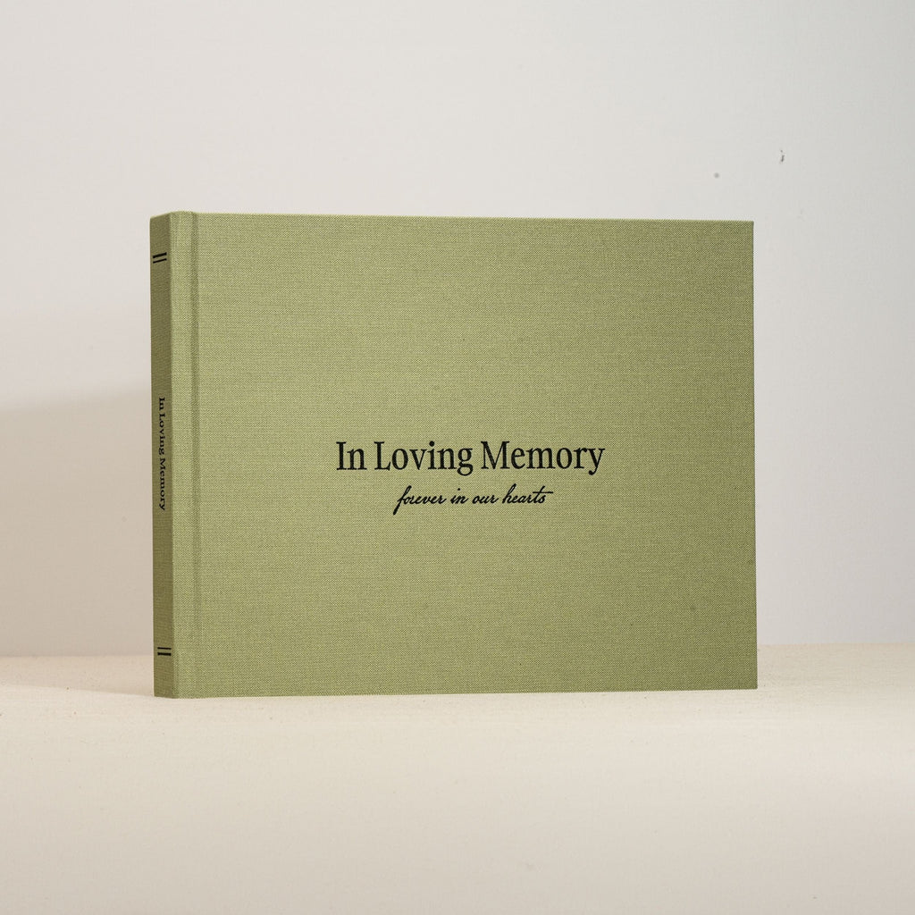 Kunitsa Co. Guest Book Sage Funeral Guest Book for Memorial Service, in Loving Memory Funeral Guest Book for Memorial Service, in Loving Memory