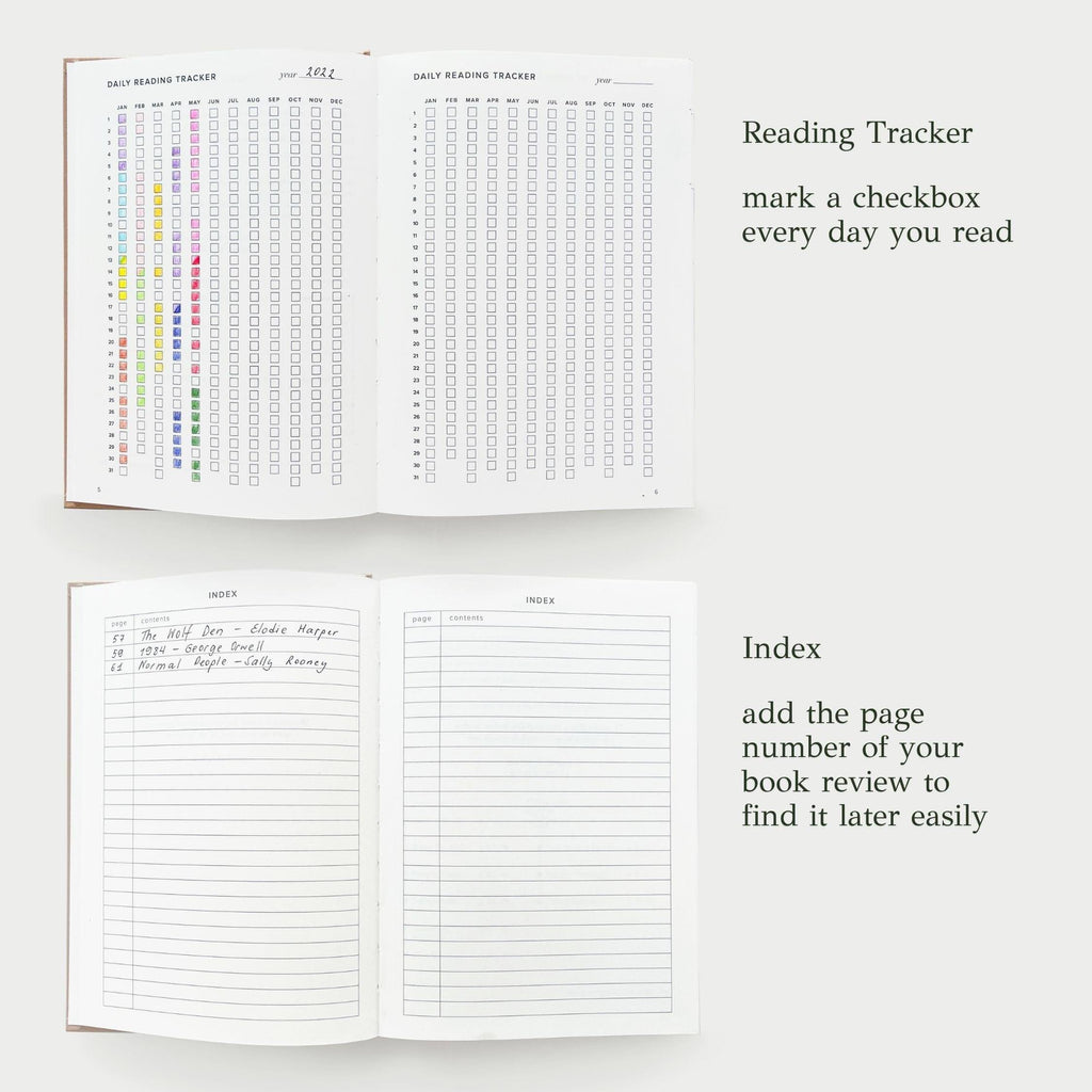 The Original Reading Journal for Booklovers | Review / Track Your Books | Kunitsa Co. | Green